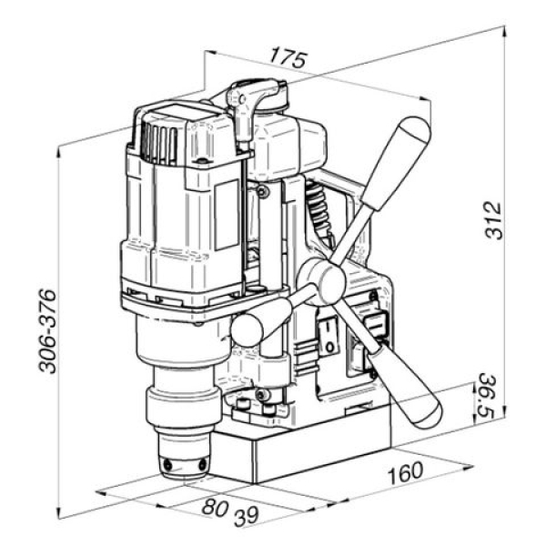 MAGNETIC BASE DRILL 240V CAP 35MM DIA X 52MM