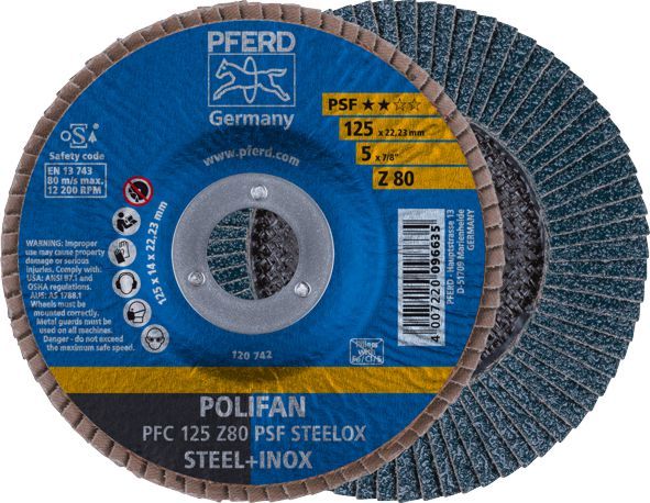 DISC FLAP (CONICAL) - PSF Z80 GRIT 125MM