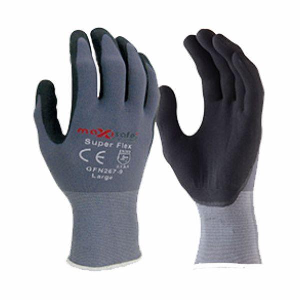 GLOVES NYLON SUPAFLEX NITRILE PALM SIZE 9 LARGE