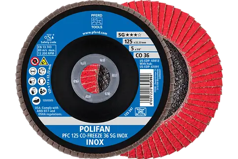 PFERD DISC FLAP PFC 125 A60 SG ALUMINIUM OXIDE GRINDING DISC