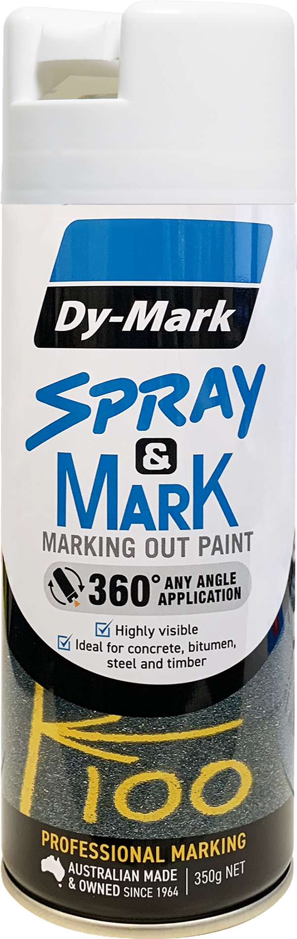 DYMARK PAINT SPRAY MINE MARKING VERTICALWHITE 350G