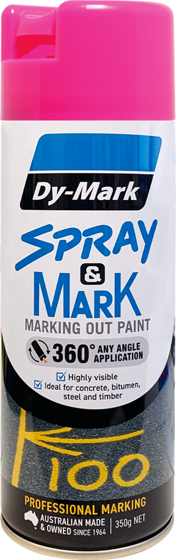 DYMARK PAINT SPRAY AND MARK FLURO PINK 350G