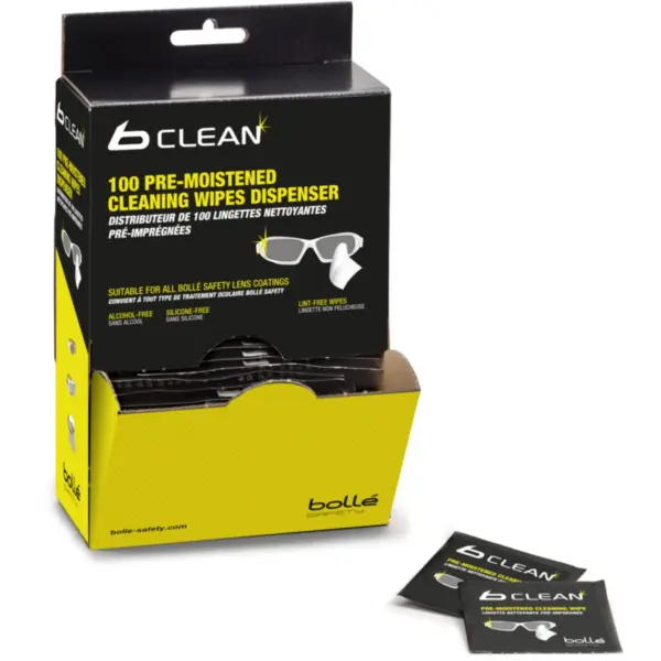 BOLLE WIPES B-CLEAN DISPENSER WITH 100 LENS WIPES