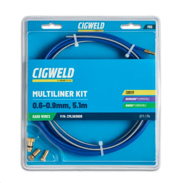 CIGWELD MULTILINER KIT 0.9-1.2MM STEEL 5.1M INCLUDES TWE, BZL, BND,