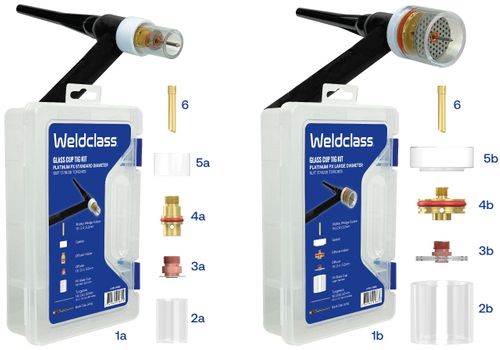 WELDCLASS TIG PARTS KIT PLATINUM PX GLASS CUPS 17/18/26 STANDARD CUPS