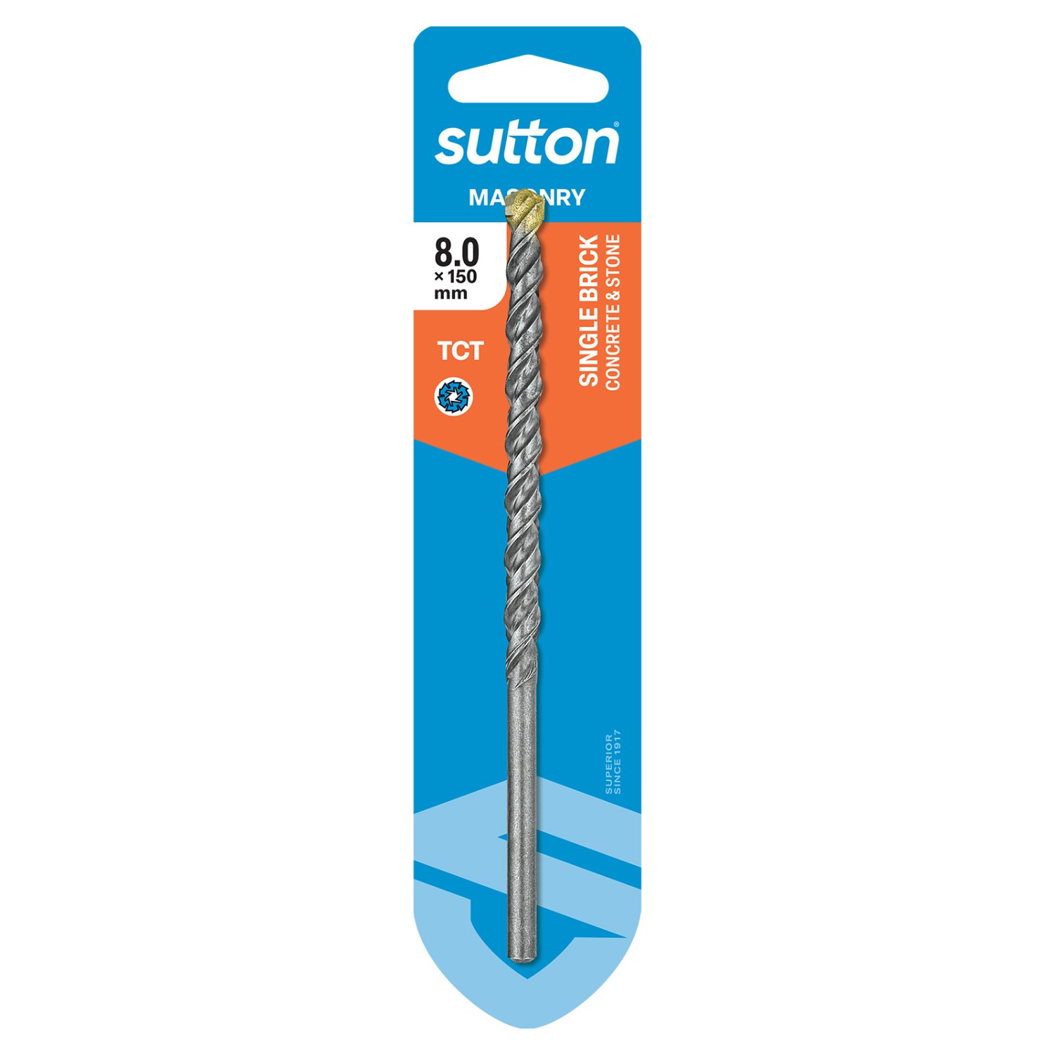 SUTTON DRILL D601 16.0MM X 150MM MASONRY SINGLE BRICK CARDED