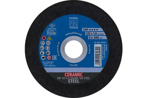PFERD CERAMIC SGP STEEL CUT-OFF DISC 125MM X 1MM HIGH PERFORMANCE