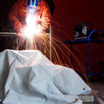 ELLIOT CHROME LEATHER WELDING DRAPE 3X3M