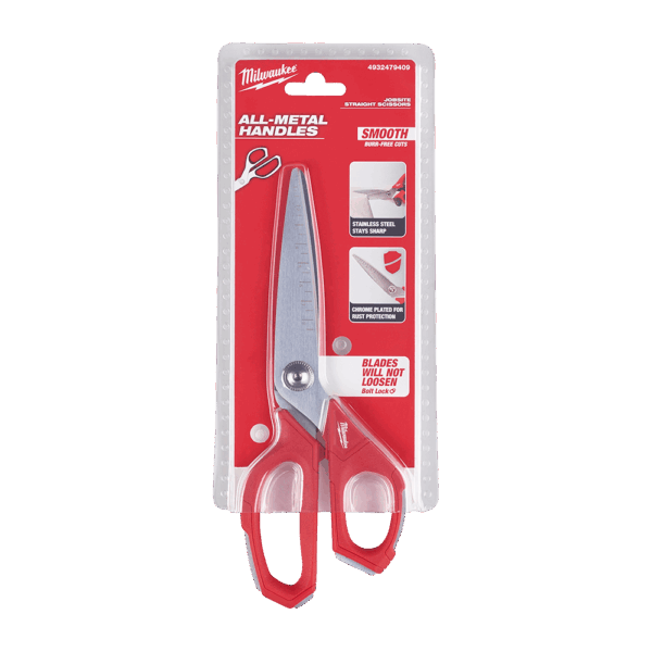 MILWAUKEE STRAIGHT JOBSITE SCISSORS HEAVY DUTY CUTTING TOOL