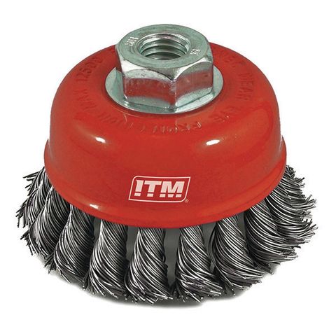 ITM TWIST KNOT END BRUSH STAINLESS STEEL 25MM, 1/4" ROUND SH