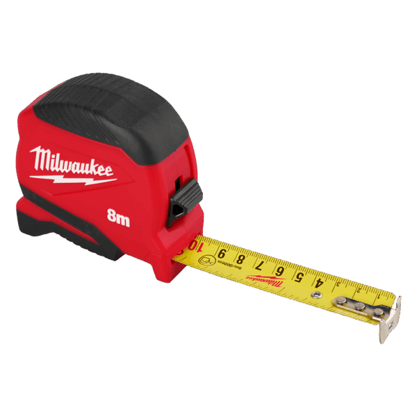 MILWAUKEE 8M COMPACT TAPE MEASURE DURABLE AND EASY TO USE