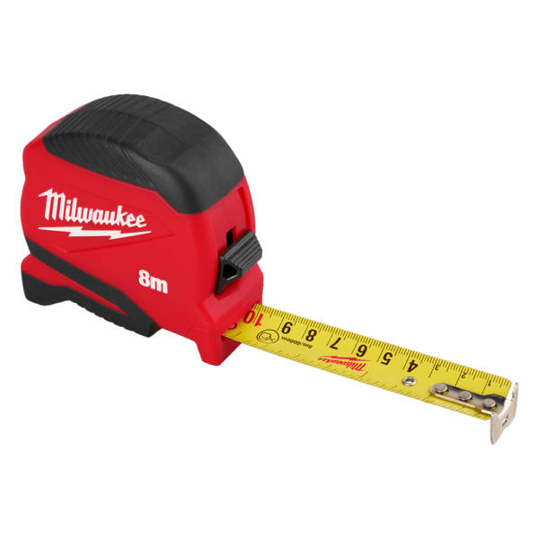 MILWAUKEE 8M COMPACT TAPE MEASURE DURABLE AND EASY TO USE