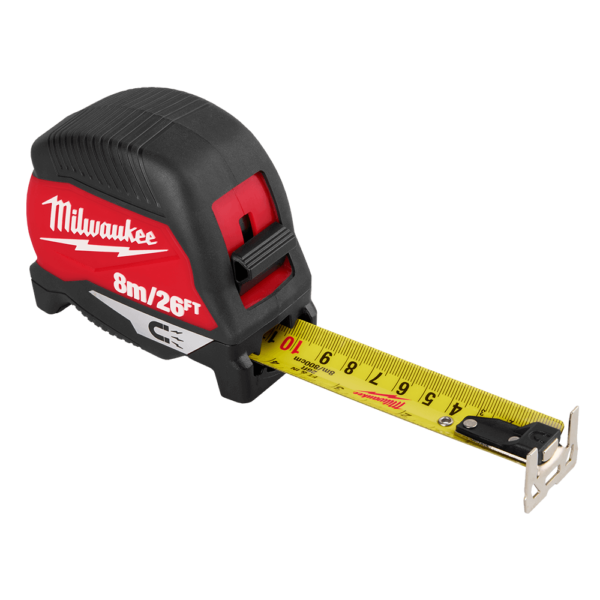 MILWAUKEE 8M/26FT COMPACT MAG TAP MEASURE FOR DURABLE MEASUREMENT