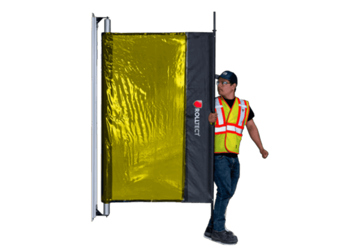 SMENCO ROLLTECT RETRACTABLE WELD SCREEN BLUE 6.1M X 1.65M