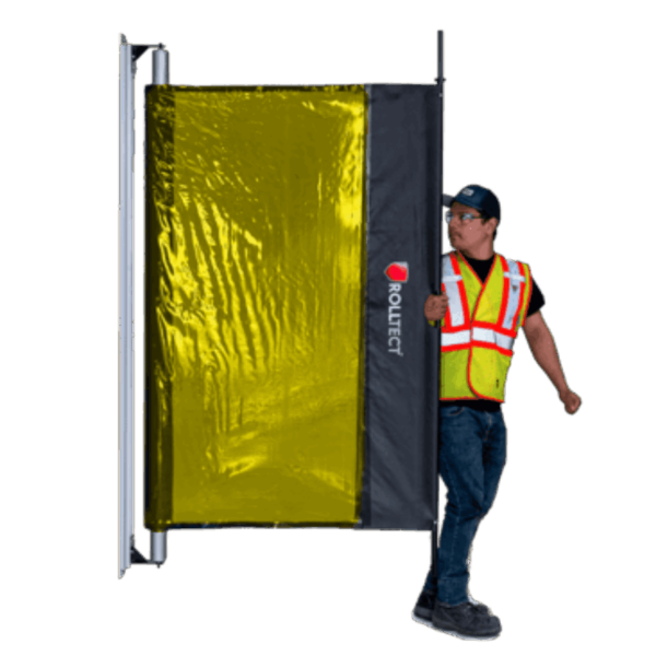 SMENCO ROLLTECT RETRACTABLE WELD SCREEN YELLOW 6.1M X 1.65M