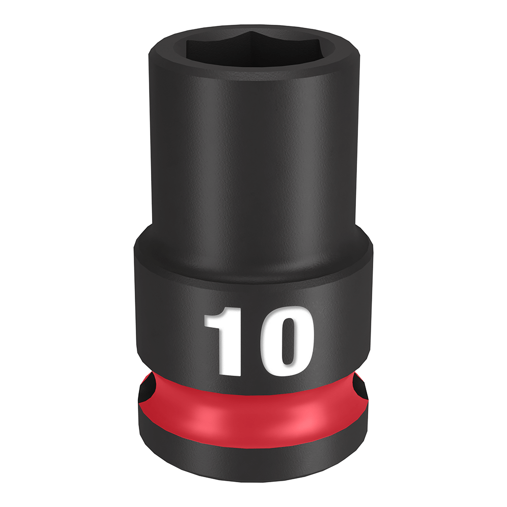 MILWAUKEE SHOCKWAVE 3/8 INCH DRIVE 10MM STANDARD 6 POINT IMPACT SOCKET