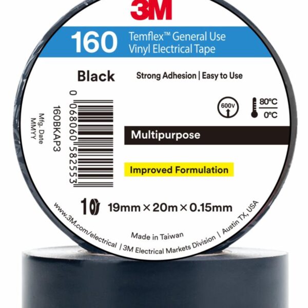 3M VYNYL ELECTRICAL TAPE WHITE 19MM X 20MX 0.15MM