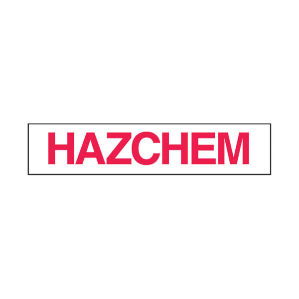 BRADY EMER.INFO SIGN HAZCHEM 600X125 MTL DURABLE SAFETY SIGN