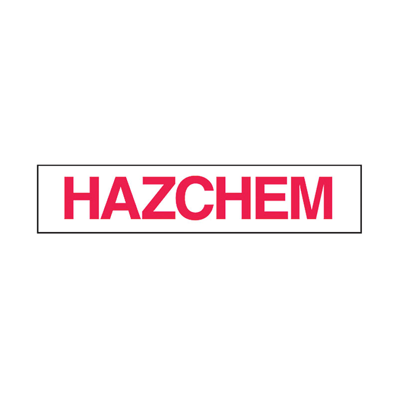 BRADY EMER.INFO SIGN HAZCHEM 600X125 MTL DURABLE SAFETY SIGN