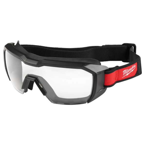 MILWAUKEE VENTED LOW PROFILE CLEAR SAFETY GOGGLES FOR INDUSTRIAL USE