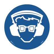 BRADY EAR AND EYE PROTECTION PICTO 200MM DIAMETER SAFETY STICKER