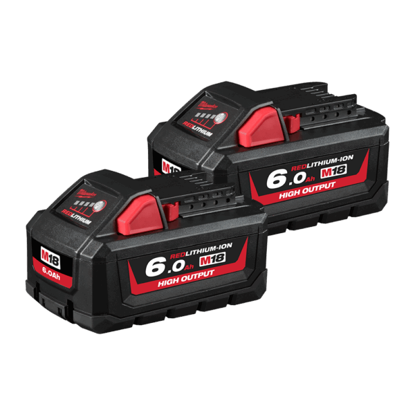 MILWAUKEE M18 REDLITHIUM HIGH OUTPUT 6.0AH BATTERY TWIN PACK