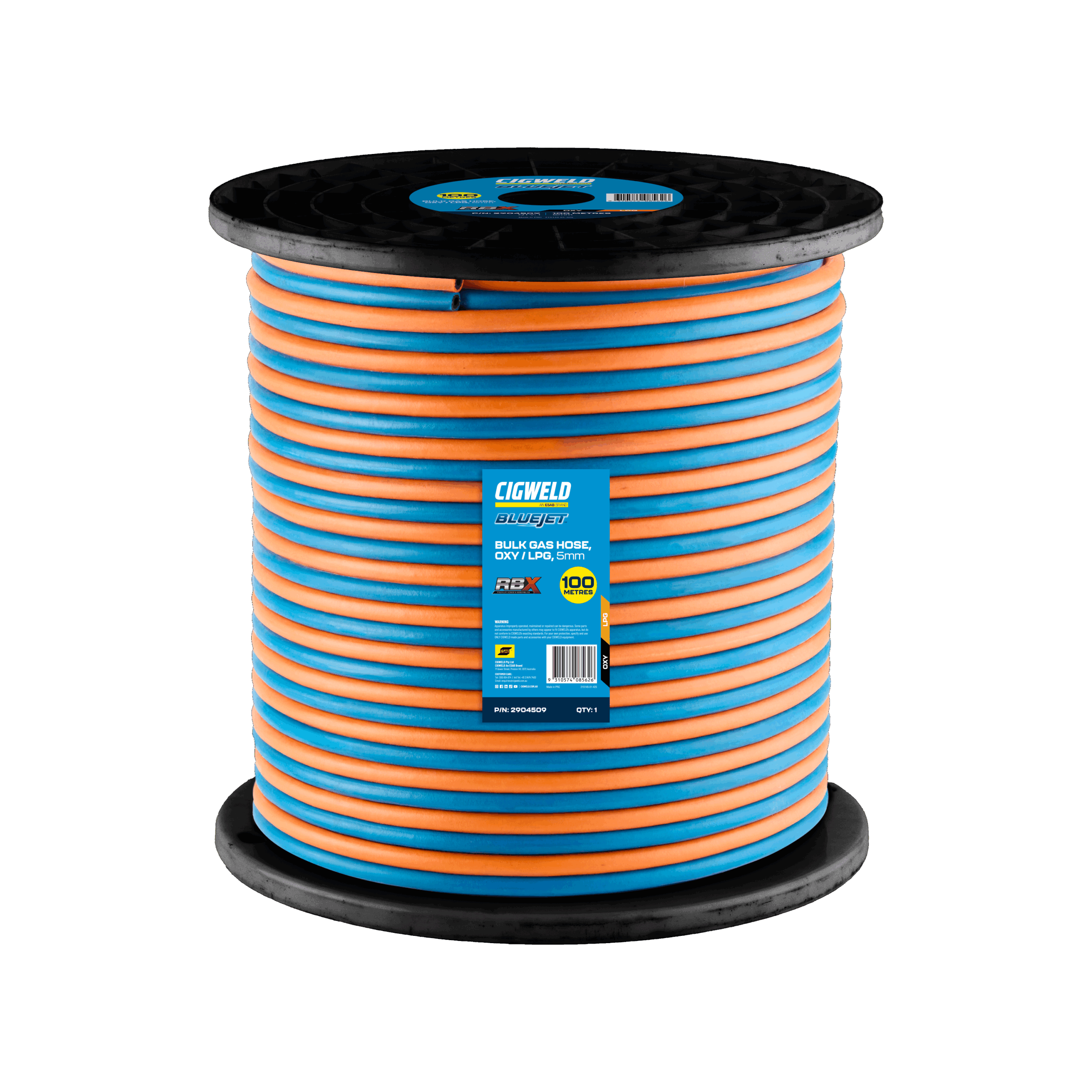 CIGWELD RBX FT HSE LPG5MM 10M GAS HOSE FOR INDUSTRIAL WELDING