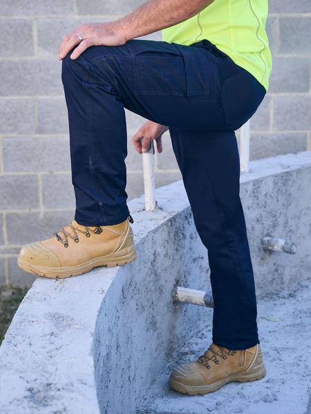 BISLEY MENS STRETCH COTTON DRILL CARGO PANTS NAVY