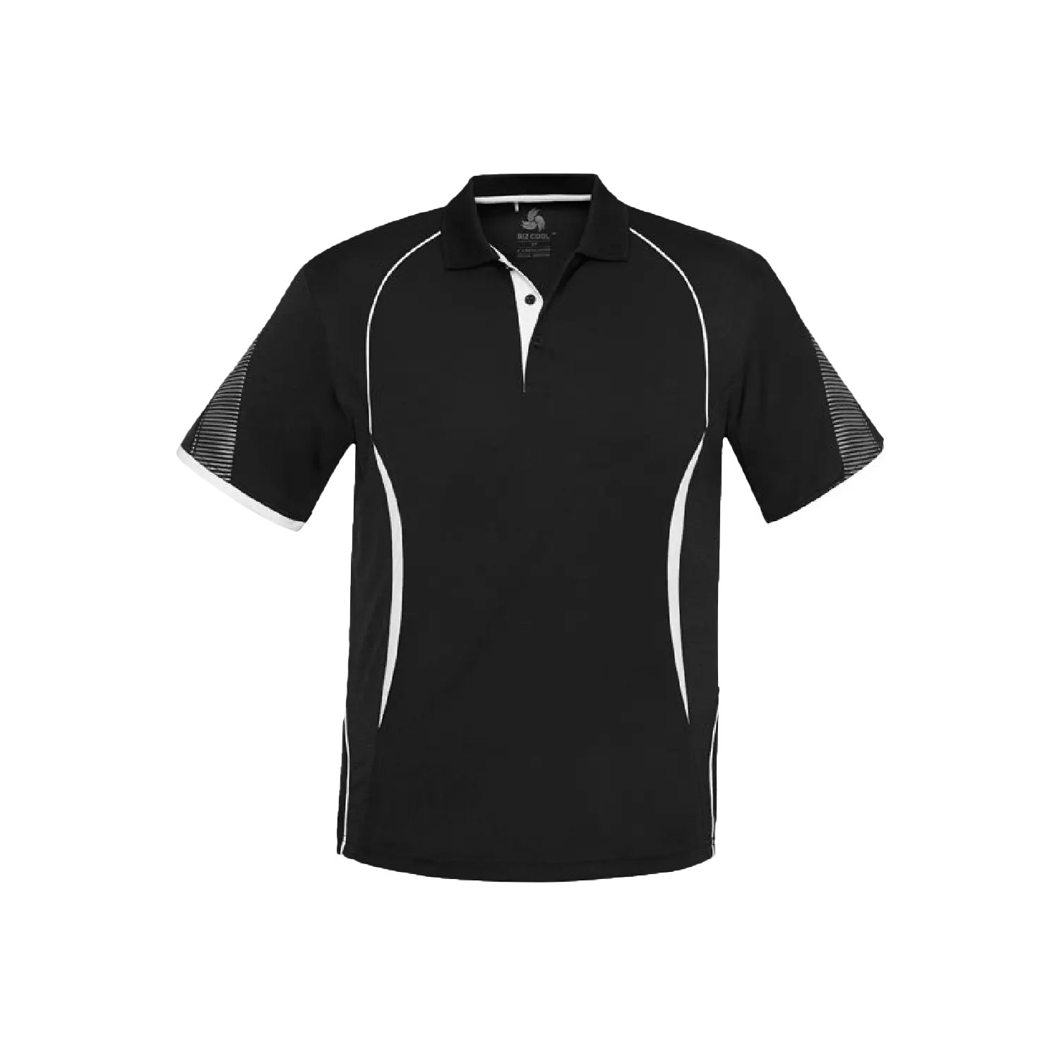 BIZ COLLECTION RAZOR POLO MENS BLACK/WHITE